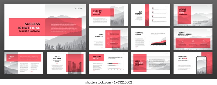 Modern powerpoint presentation templates set. Use for modern keynote presentation background, brochure design, website slider, landing page, annual report, company profile, social network banner.