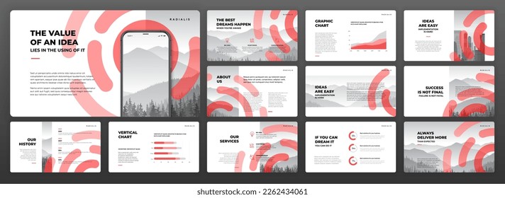 Modern powerpoint presentation templates set. Use for modern keynote presentation background, brochure design, website slider, landing page, annual report, google slides template, company profile.