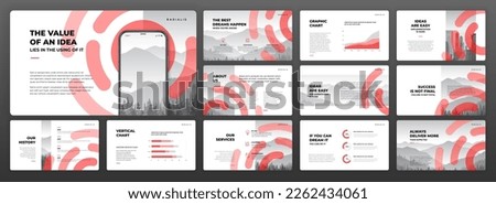 Modern powerpoint presentation templates set. Use for modern keynote presentation background, brochure design, website slider, landing page, annual report, google slides template, company profile.