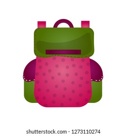 Modern practical backpack with extra pockets roomy shape for a fashionable teenager.