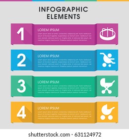 Modern pram infographic template. infographic design with pram icons includes baby stroller. can be used for presentation, diagram, annual report, web design.