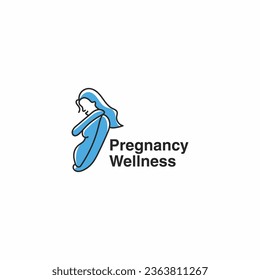 modern pregnancy wellness logo design vector concept with overlay, colorful and simple styles 