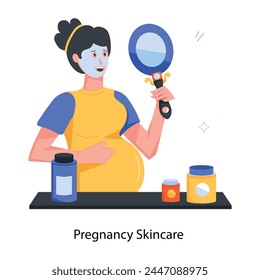 Modern Pregnant Women Flat Icon