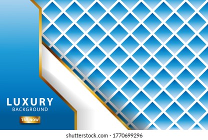 modern premium abstract blue vector background banner, with gold line. Overlap layers with paper effect. Cover layout template. Material design concept