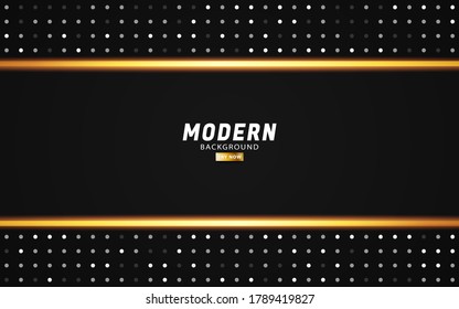 modern premium black background banner design .Overlap layers with paper effect on dots textured background.