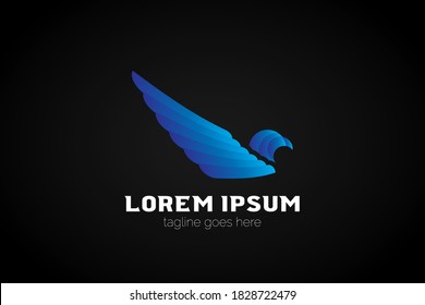 Icono del logotipo del águila azul premium moderno para su empresa, producto, asociación