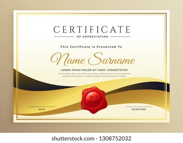 modern premium certificate template design