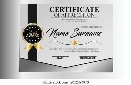 Modern Premium Certificate Templates Design. Unique Diploma Template. Modern Design. Ready To Print.