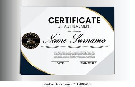 Modern Premium Certificate Templates Design. Unique Diploma Template. Modern Design. Ready To Print.