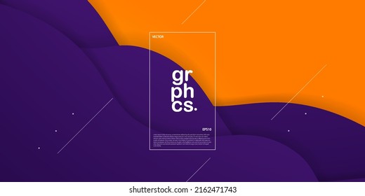 modern premium colorful wavy abstract background with gradient dark purple and orange combination soft color on background. Eps10 vector