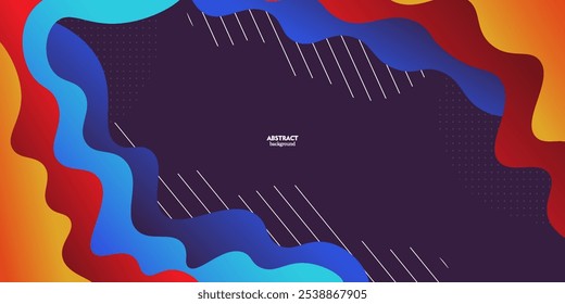 Modern premium colorful wavy abstract background with soft colors on purple background. eps10