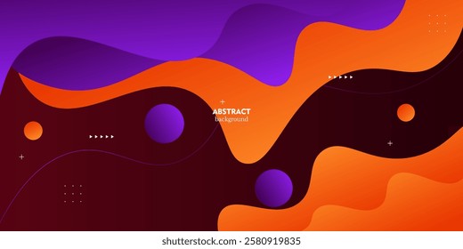 Modern premium colorful wavy abstract background with soft purple and orange gradient color combination on the background. Vector eps10