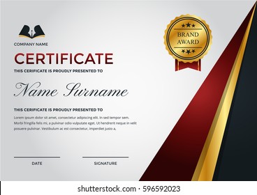 Modern Premium Company Certificate Of Achievement And Appreciation Template With Logo