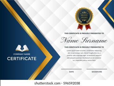 Modern Premium Company Certificate Of Achievement And Appreciation Template With Logo