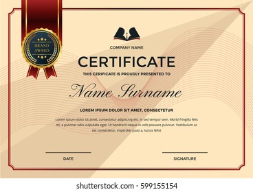 Modern Premium Company Certificate Of Achievement And Appreciation Template With Logo