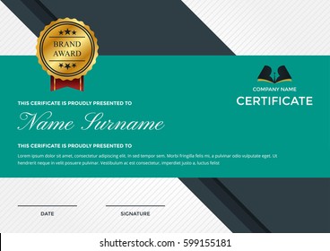 Modern Premium Company Certificate Of Achievement And Appreciation Template With Logo