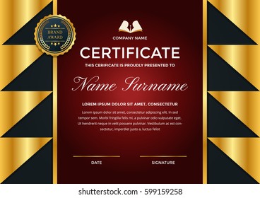 Modern Premium Company Certificate Of Achievement And Appreciation Template With Logo