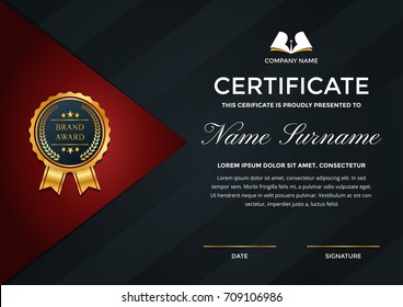 Modern Premium Company Certificate Of Achievement And Appreciation Template With Logo