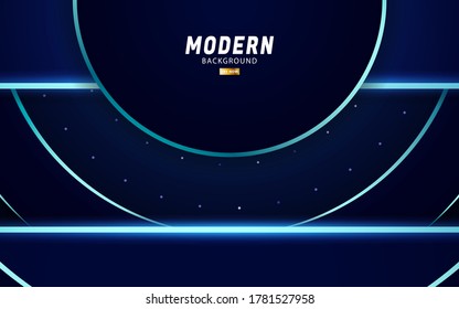 modern premium dark blue background banner design. Realistic light effect on dots textured background.technology concept,vector illustration.