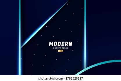 modern premium dark blue background banner design. Realistic light effect on dots textured background.technology concept,vector illustration.