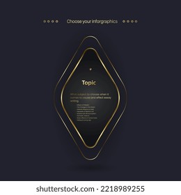 Prima moderna de diseño de botones oscuros, estilo de banner, símbolo en color dorado, una opción de botón premium vector, ilustración