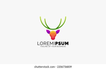 Modern and Premium Deer Gradient Head Design