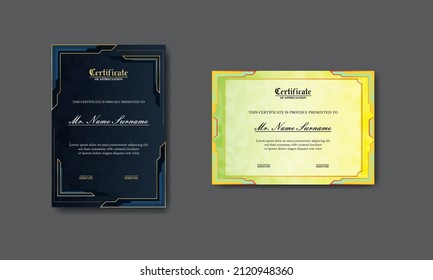 conjunto moderno, premium y elegante de plantillas de diseño de certificados de premio