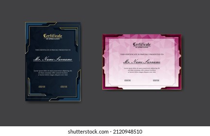 modern, premium and elegant set of award certificate design templates