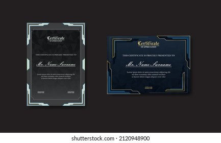 modern, premium and elegant set of award certificate design templates
