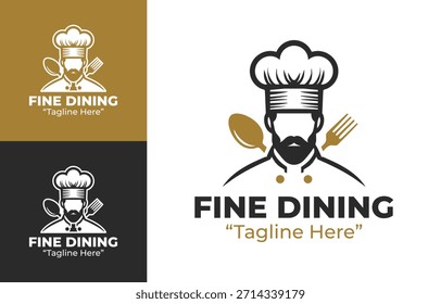 Um logotipo de jantar fino premium moderno adequado para restaurantes contemporâneos e identidade de marca de comida de luxo.