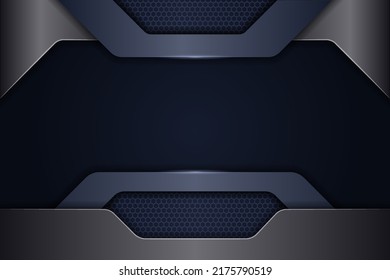Modern Premium Futuristic Diagonal Overlap Blue on Dark Metallic Background