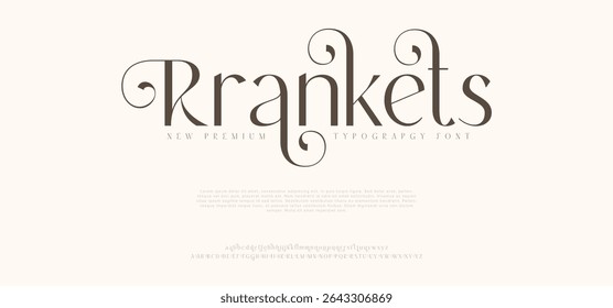 Modern premium luxury elegant alphabet letters and numbers. Vintage wedding typography classic serif font decorative vintage retro. creative vector illustration
