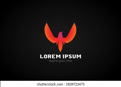 Moderner Premium-Orange-Adler, der Flügel-Logo-Symbol für Ihr Unternehmen, Ihr Produkt, Ihren Verband verbreitet