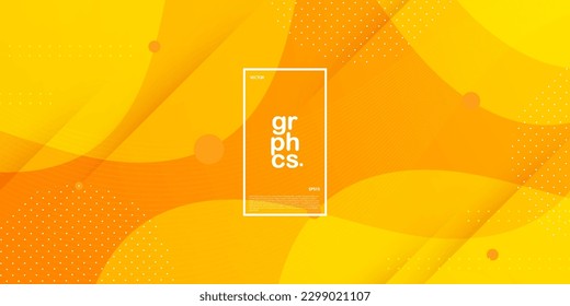 Moderna plantilla de diseño ondulado de fondo de gradiente naranja y amarillo premium. Vector Eps10