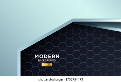 modern premium Silver abstract dimension on hexagon texture background
