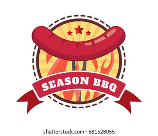 Modern Premium Tasty Barbecue Badge Logo