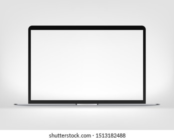 Modern premium thin laptop vector mockup isolated on white background