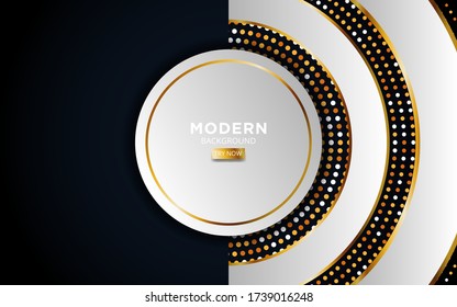modern premium white abstract vector background banner in circle dots texture