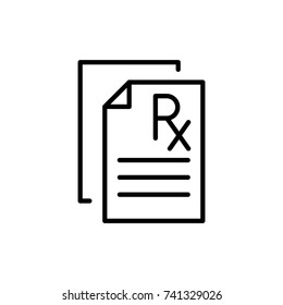 Modern prescription line icon. Premium pictogram isolated on a white background. Vector illustration. Stroke high quality symbol. Prescription icon in modern line style.