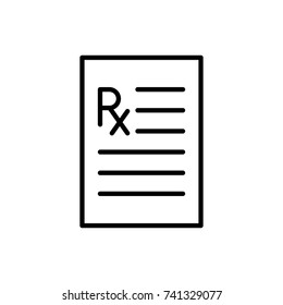Modern prescription line icon. Premium pictogram isolated on a white background. Vector illustration. Stroke high quality symbol. Prescription icon in modern line style.