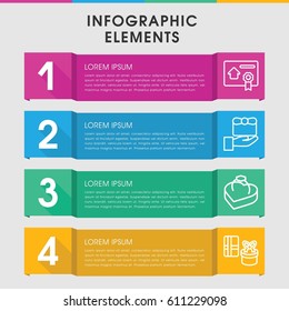 Modern present infographic template. infographic design with present icons includes ring in box. can be used for presentation, diagram, annual report, web design. 