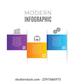 Modern presentation 3 step business creative infographic template editable design