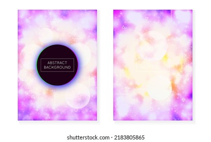 Modern Presentation. Blue Light Pattern. Magic Vector. Holographic Fluid. Rainbow Design. Vibrant Flyer. Simple Dots. Shiny Futuristic Composition. Violet Modern Presentation