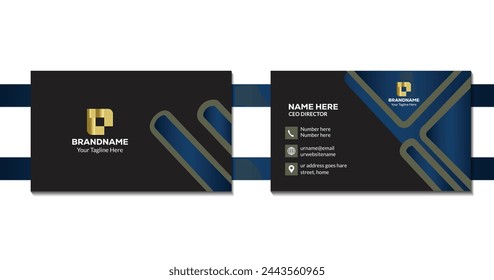 Modern presentation business card with company logo. Vector illustration design.
