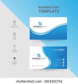 Modern presentation card with company logo. Vector business card template. Visiting card for business and personal use. Vector illustration design. 