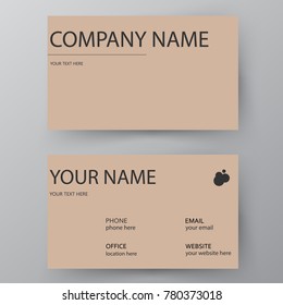 Modern presentation card with company logo. Vector business card template. Visiting card for business and personal use.  Vector illustration design.