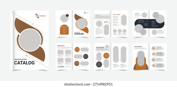 Moderna Apresentação Catálogo Brochura Design Com Abstratos Formas Circulares Layout Limpo Marca Elegante Para Negócios Corporativos Marketing E Uso De Exibição De Produtos