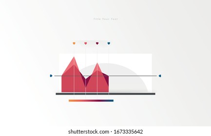 Moderne Präsentationstabelle, Grafik für Geschäftsplan auf weißem Hintergrund.