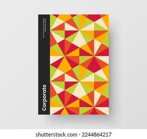 Modern presentation design vector concept. Colorful mosaic hexagons flyer template.
