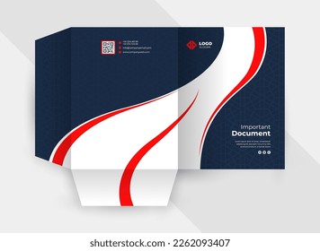 Modern presentation folder or file cover design template